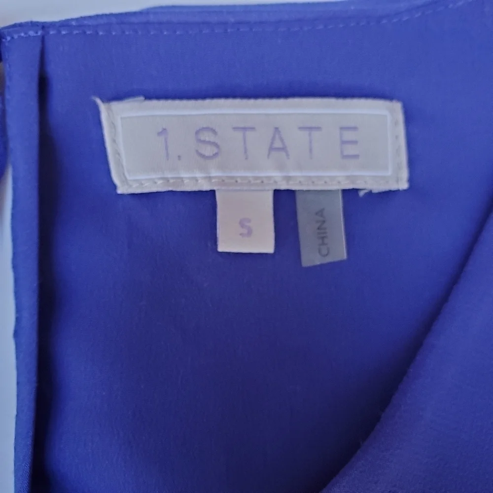 1 State Blue layered blouse S back detail - Picture 5 of 5